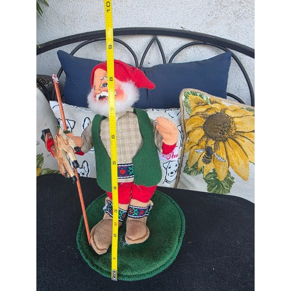 Annalee Santa Doll 1994 Santa with Walking Stick Santa Figure Reindeer add-on